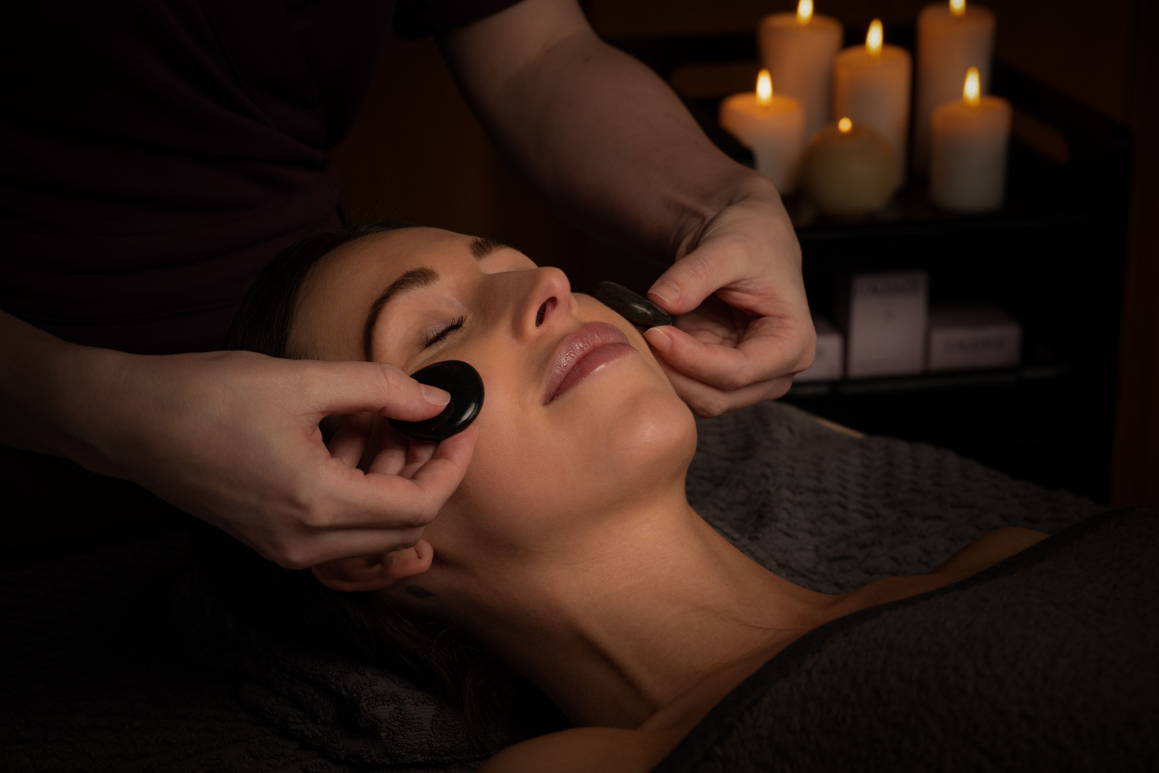 woman receiving a spa treatment