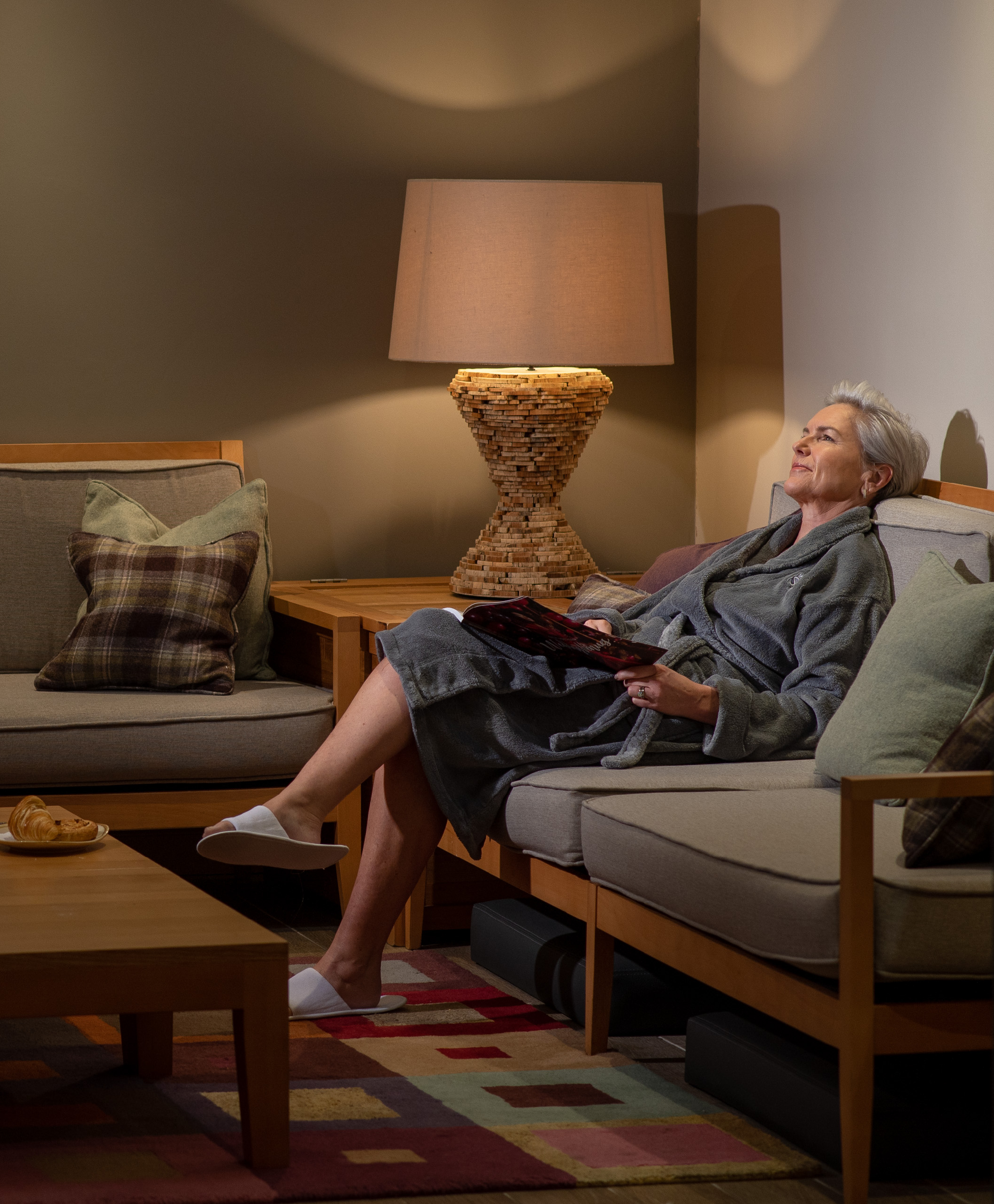 Woman in spa relax room